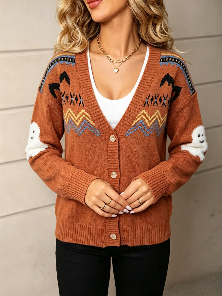 Spooky Bat & Ghost Knit Cardigan