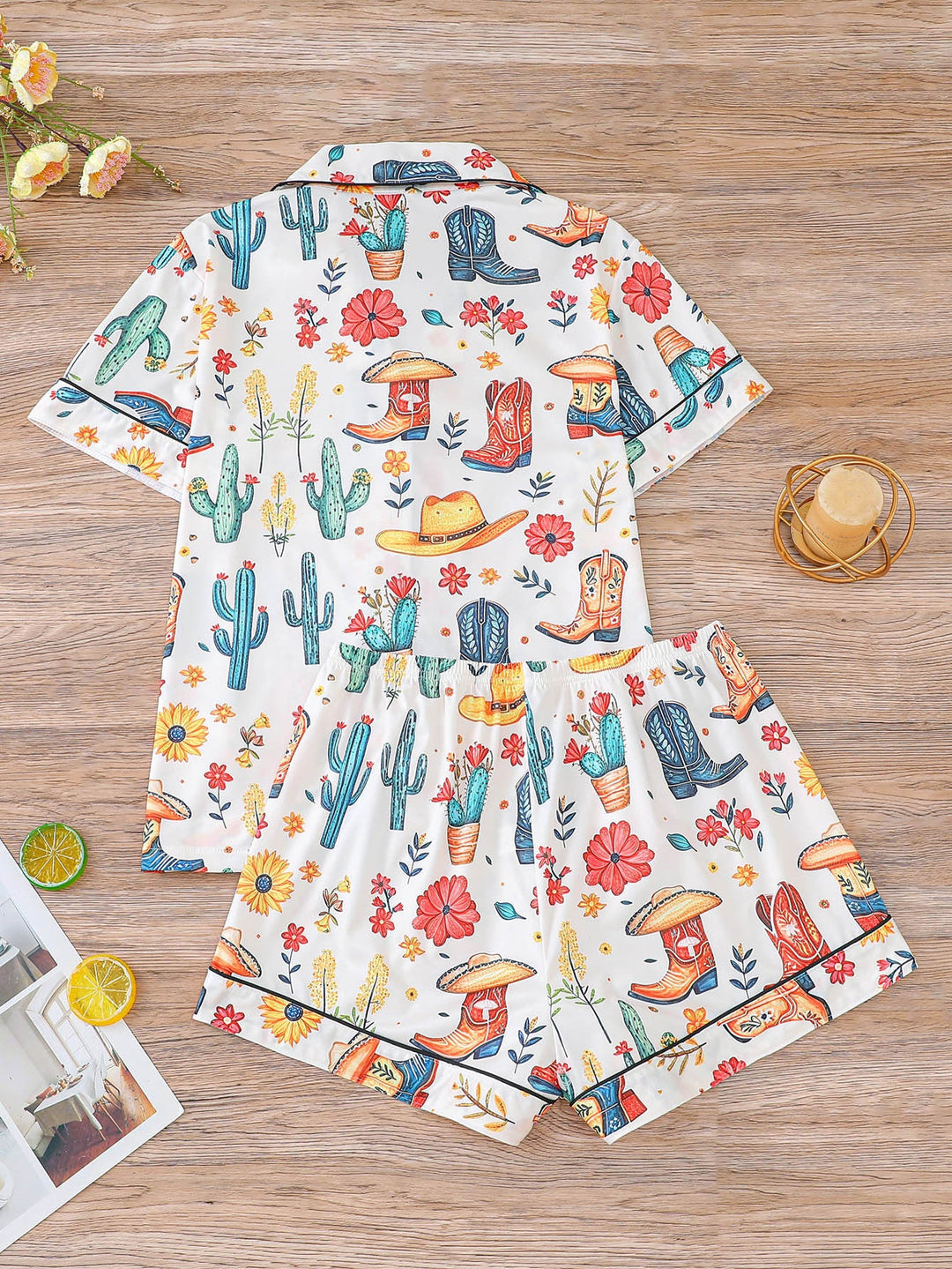 Cowboy Western Print Pajama Set