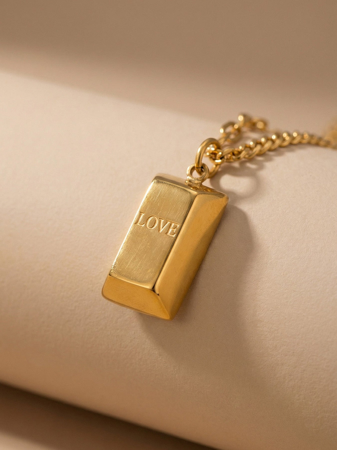 Love Pendant Paperclip Chain Necklace