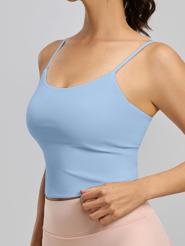 Long Line Thin Strap Padded Sports Bra