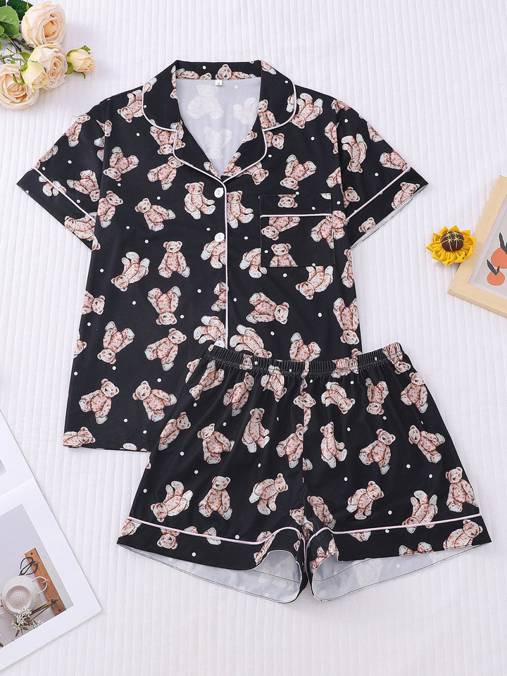 Teddy Bear Print Pajama Set