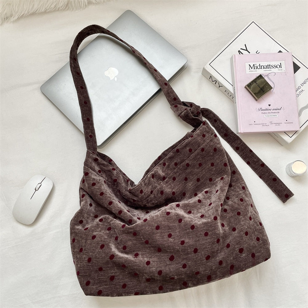 Feminine Polka Dot Slouchy Everyday Bag