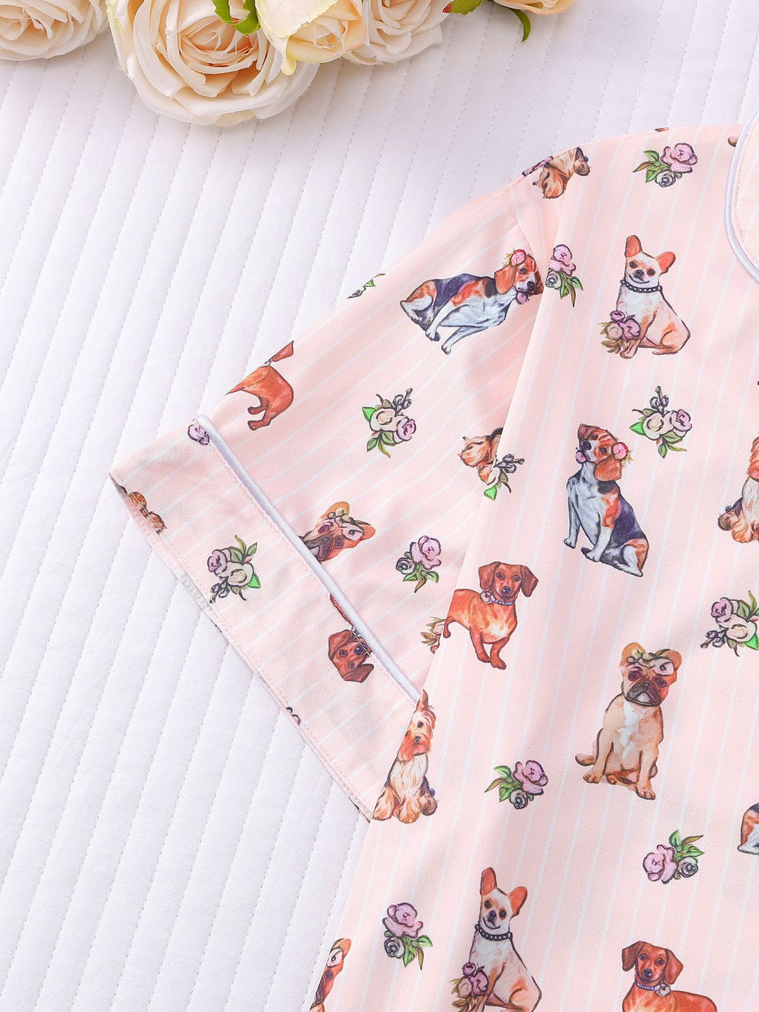 Floral Dog Print Pajama Set