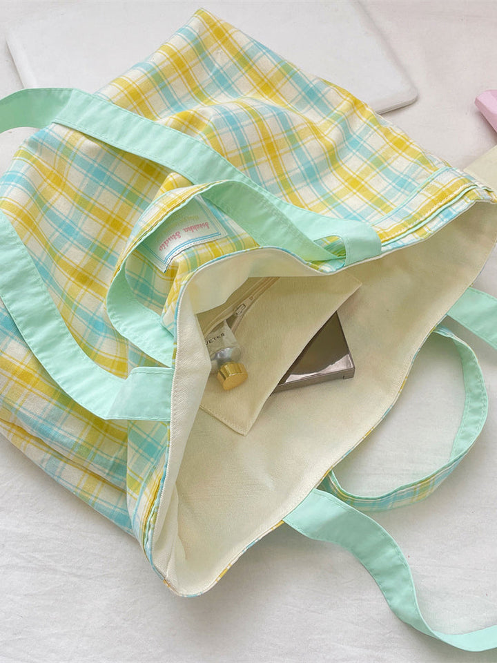 Pastel Plaid Everyday Tote Bag