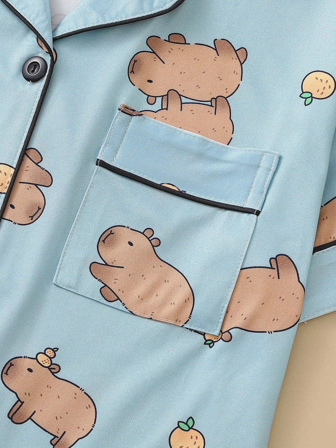 Capybara Print Pajama Set