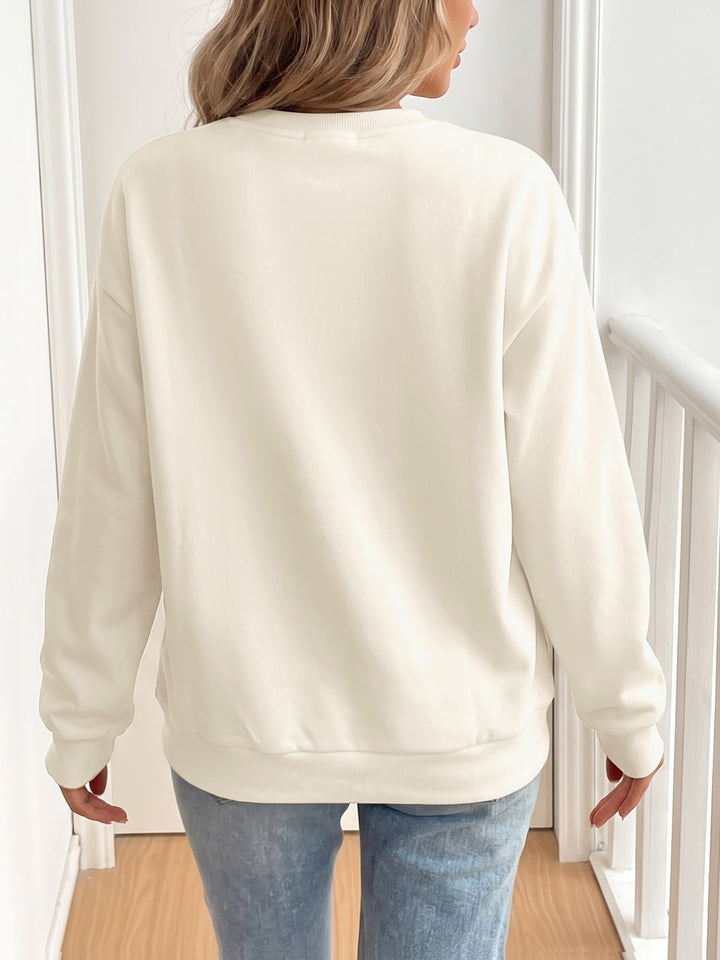 Embroidered Bow Crewneck Sweatshirt