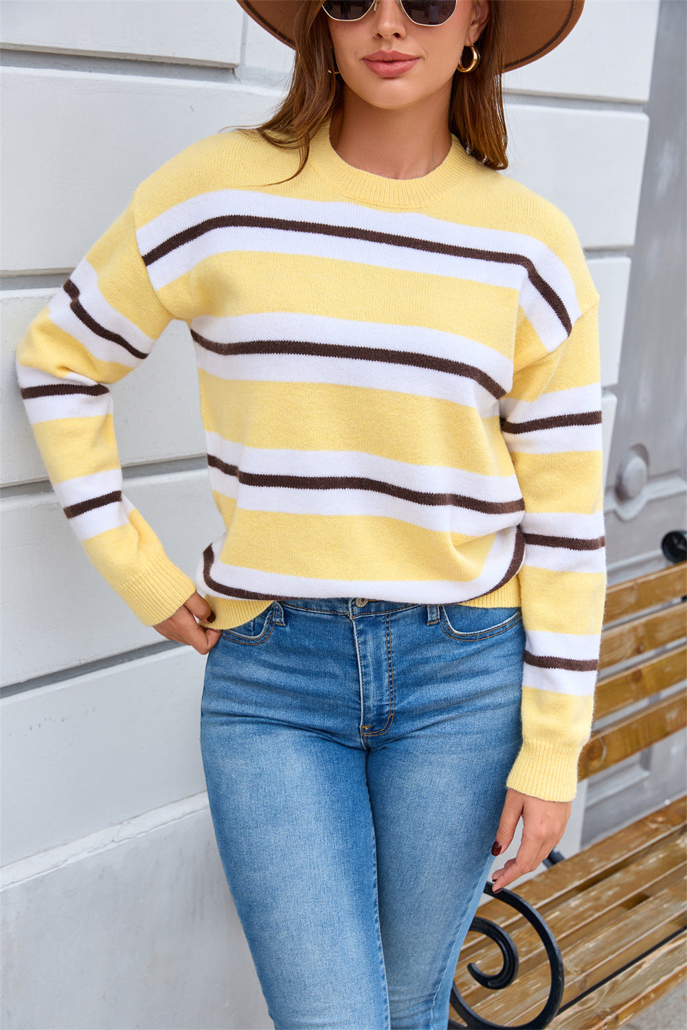 Coastal Stripe Crew Neck Sweater