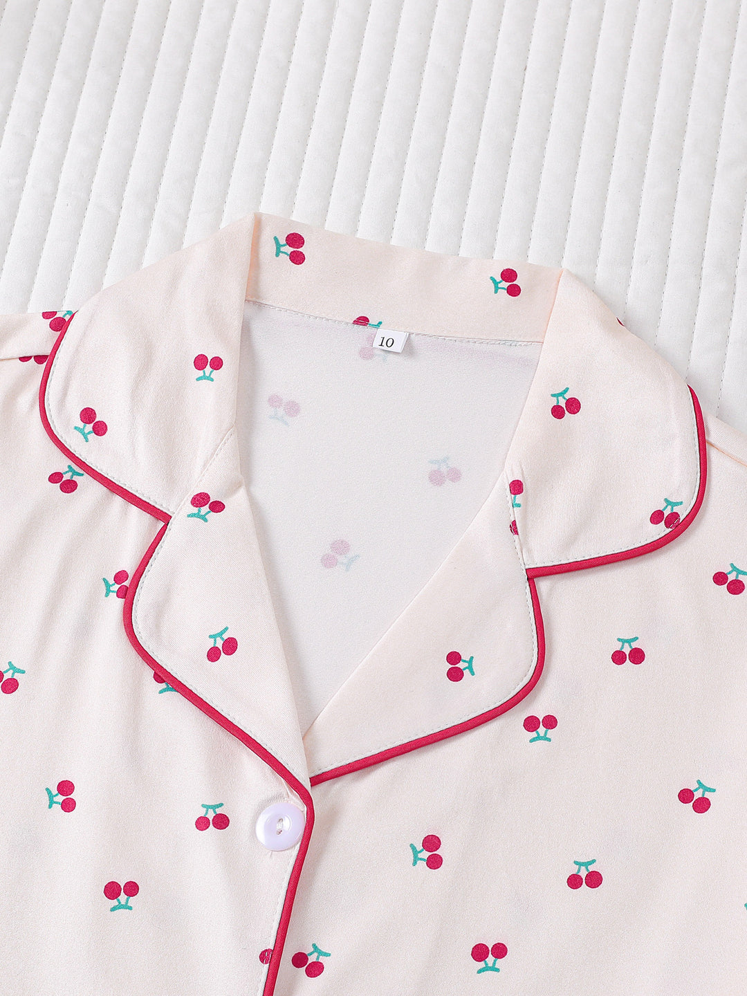Girls Cherry Print Pajama Set