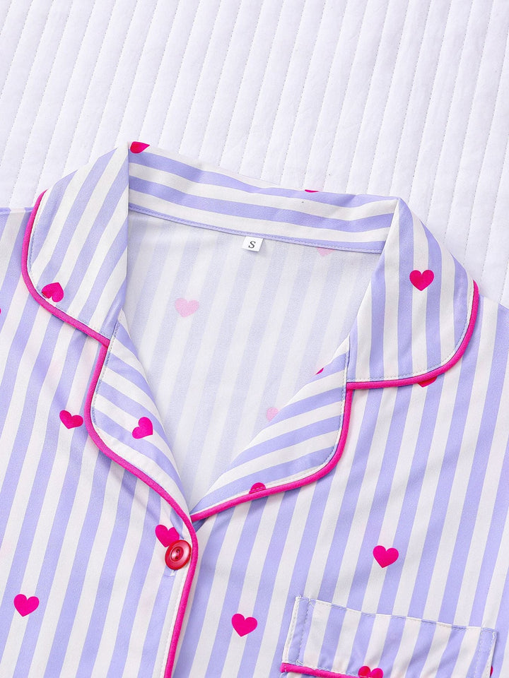 Stripes and Hearts Pajama Set