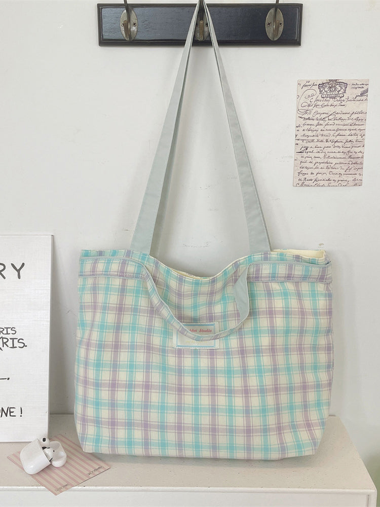 Pastel Plaid Everyday Tote Bag