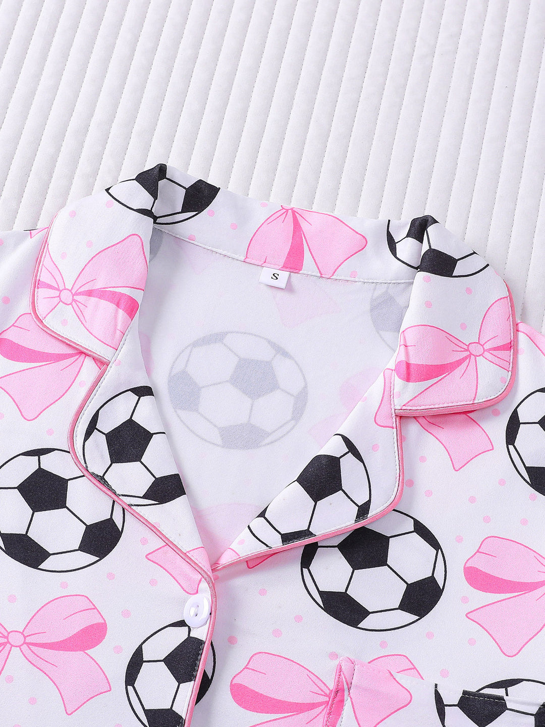 Pink Bow & Soccer Ball Pajama Set