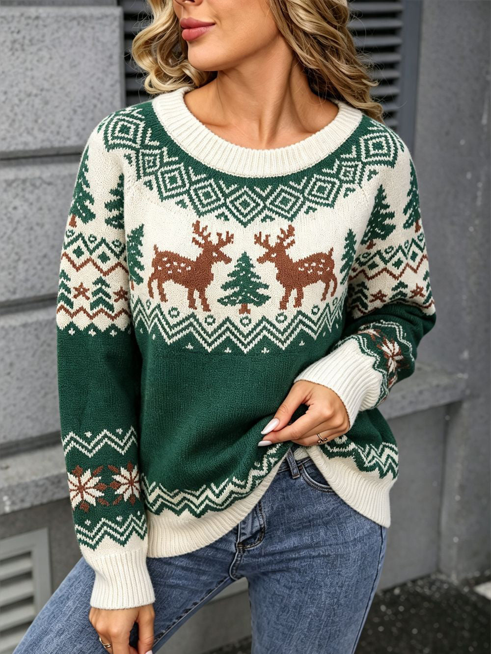 Nordic Reindeer Fair Isle Sweater