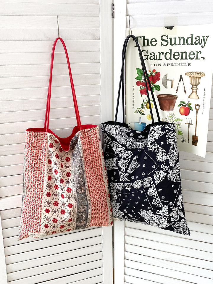 Reversible Patchwork Print Everyday Tote Bag