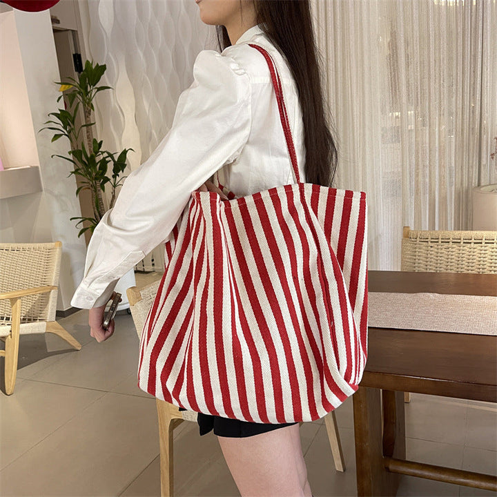 Slouchy Stripe Oversized Tote Bag
