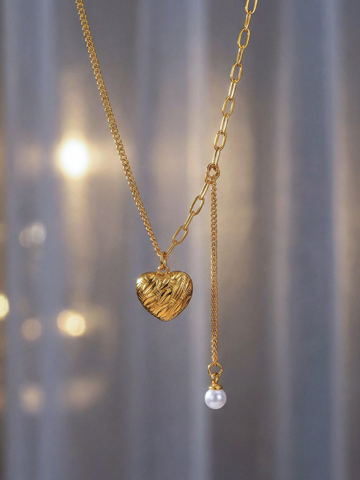 Heart Drop Pearl Necklace