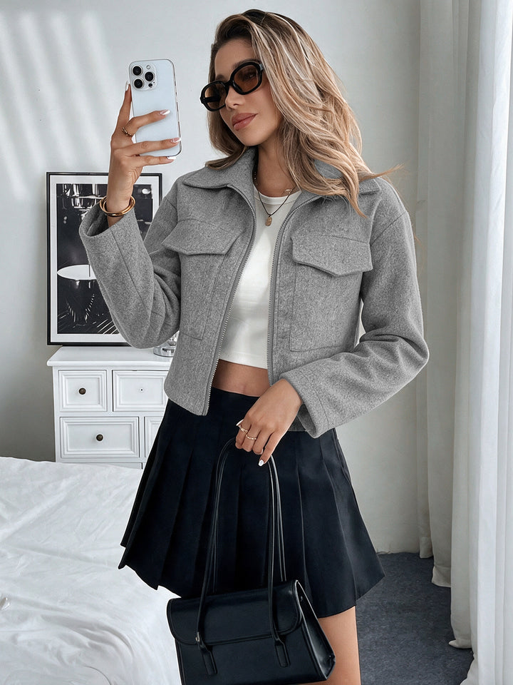 Cropped Zip-Up Jacket