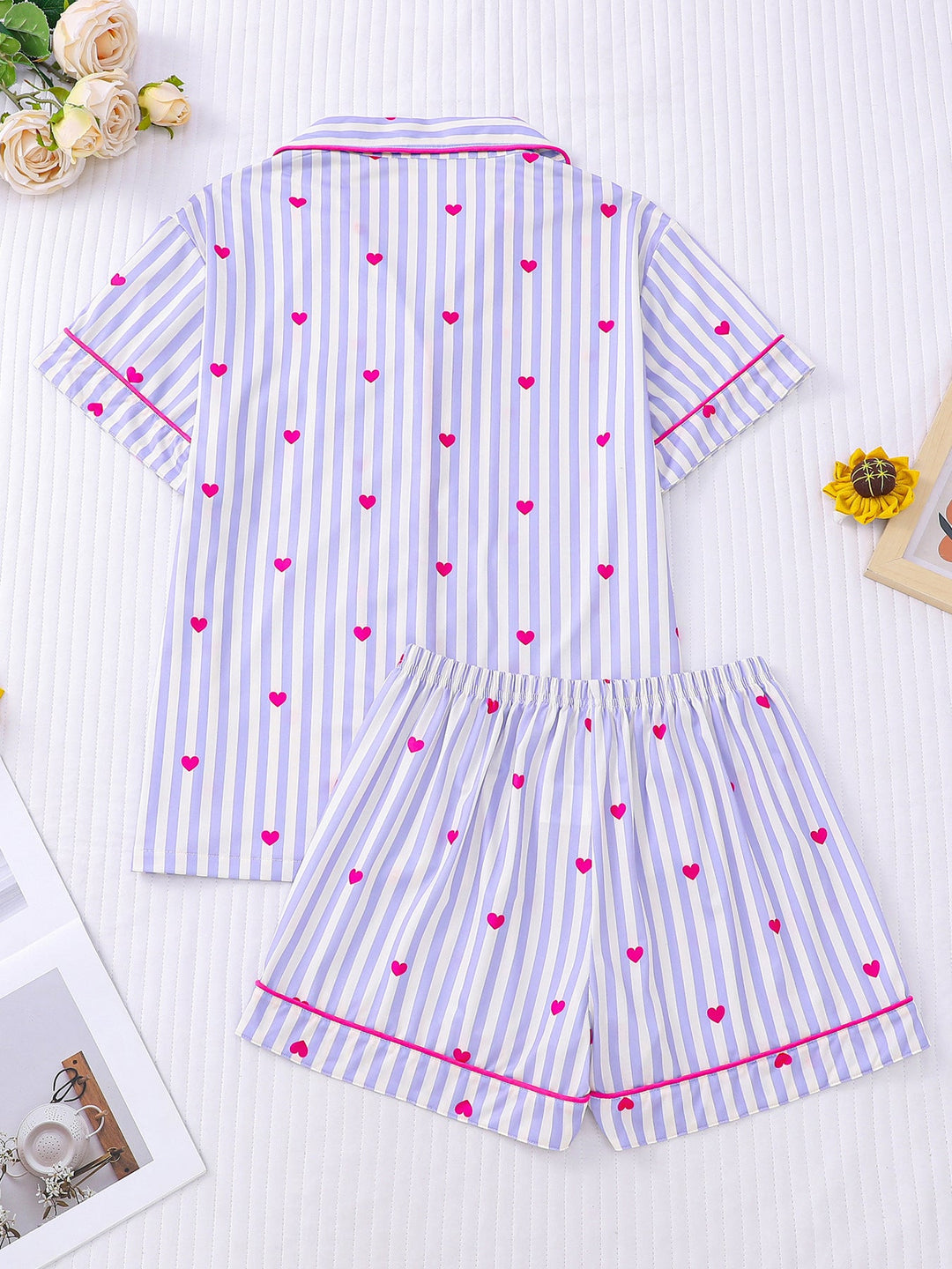 Stripes and Hearts Pajama Set