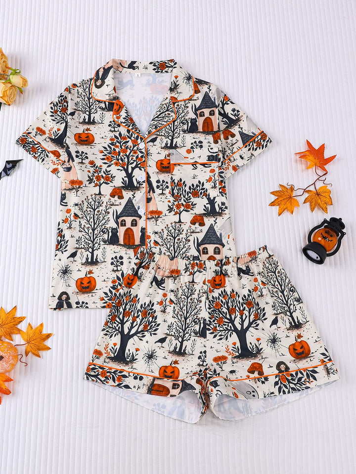 Enchanted Halloween Garden Short Pajama Set
