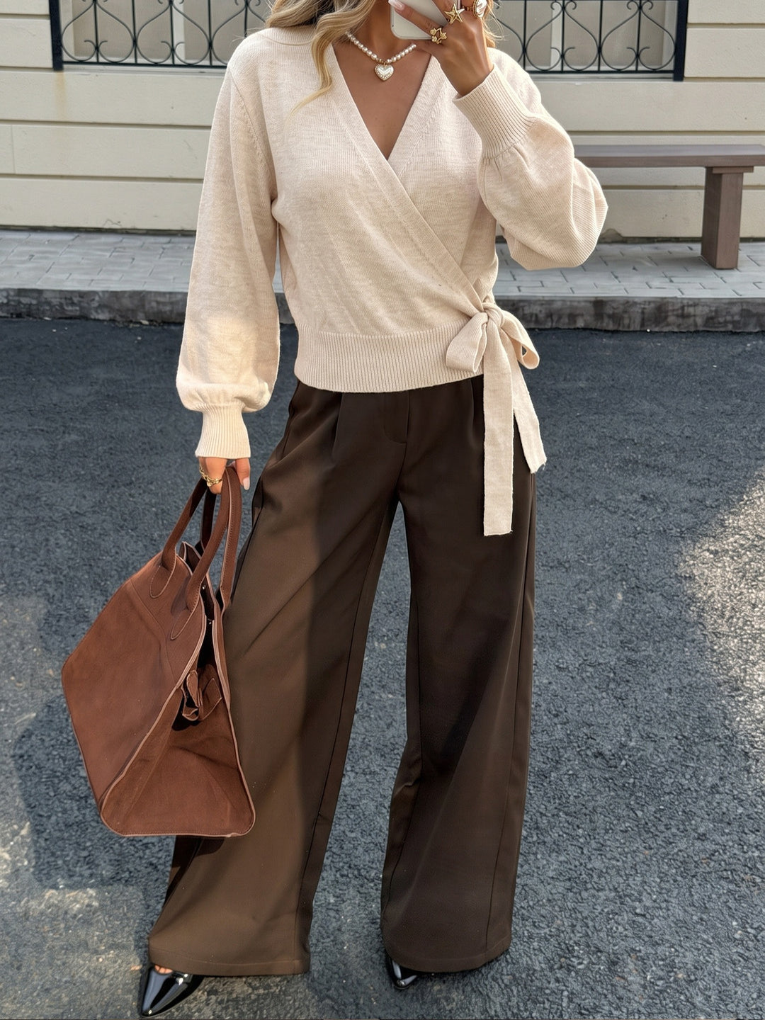 Soft Tie Wrap Sweater