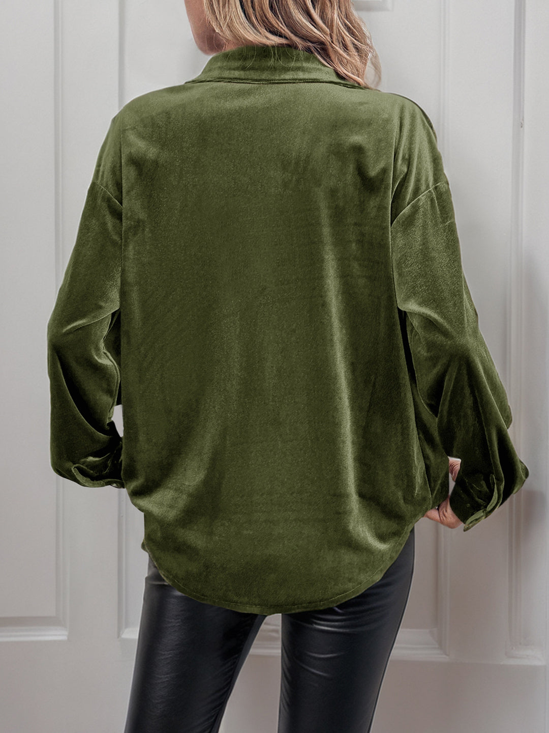 Velvet Button Down Top