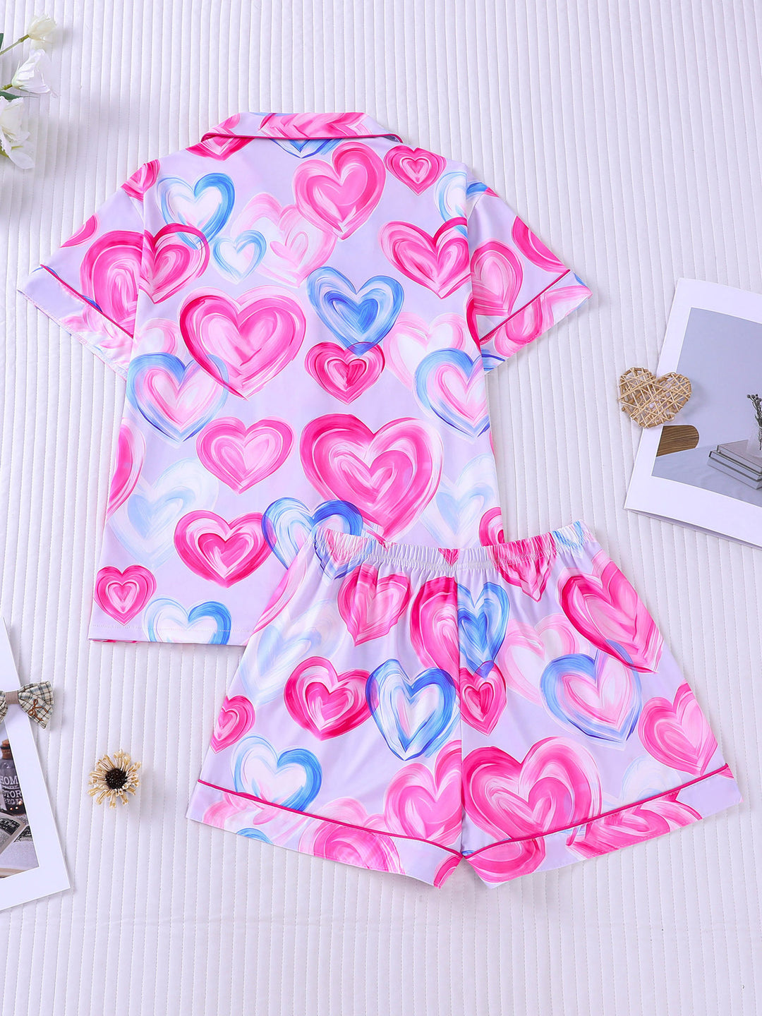 Brushstroke Hearts Pajama Set