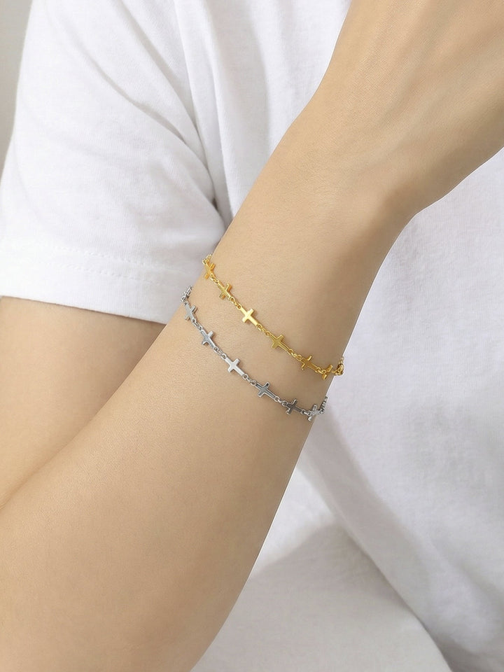 Dainty Cross Chain Bracelet