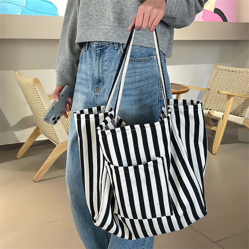 Slouchy Stripe Oversized Tote Bag