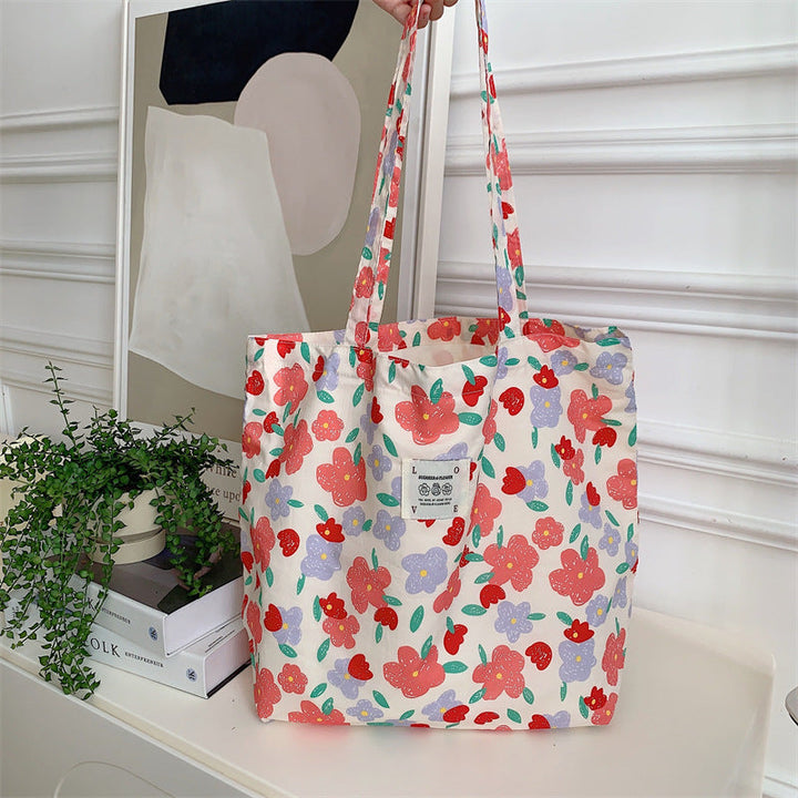 Colorful Floral Print Everyday Tote Bag