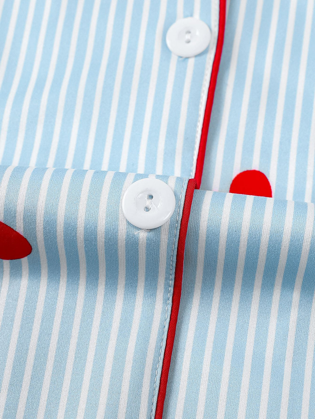 Pinstripe Heart Print Pajama Set