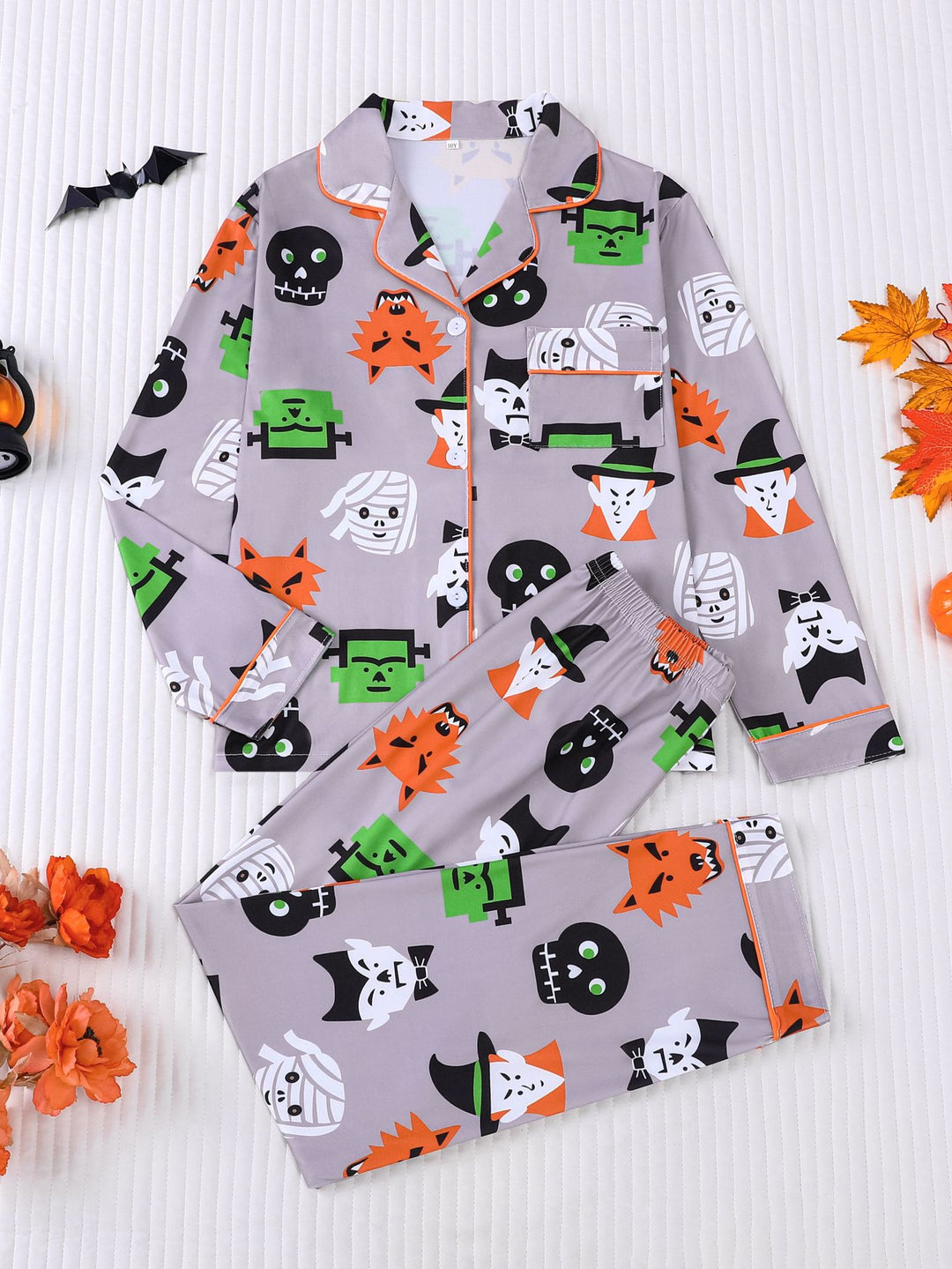Spooky Monster Kids Long Sleeve Pajama Set