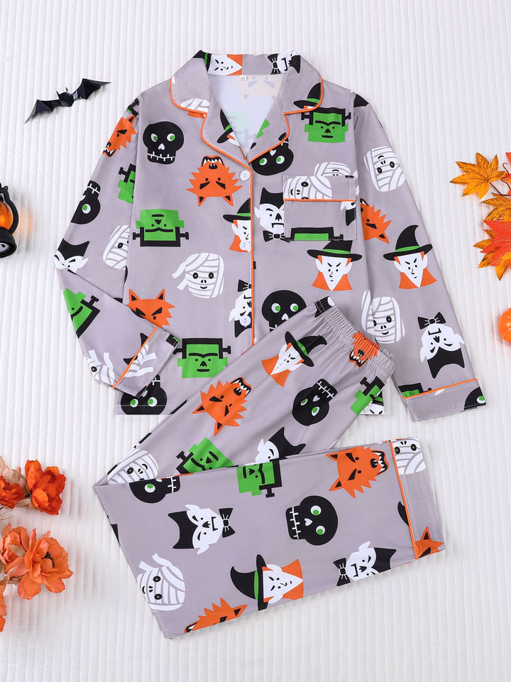 Spooky Monster Kids Long Sleeve Pajama Set