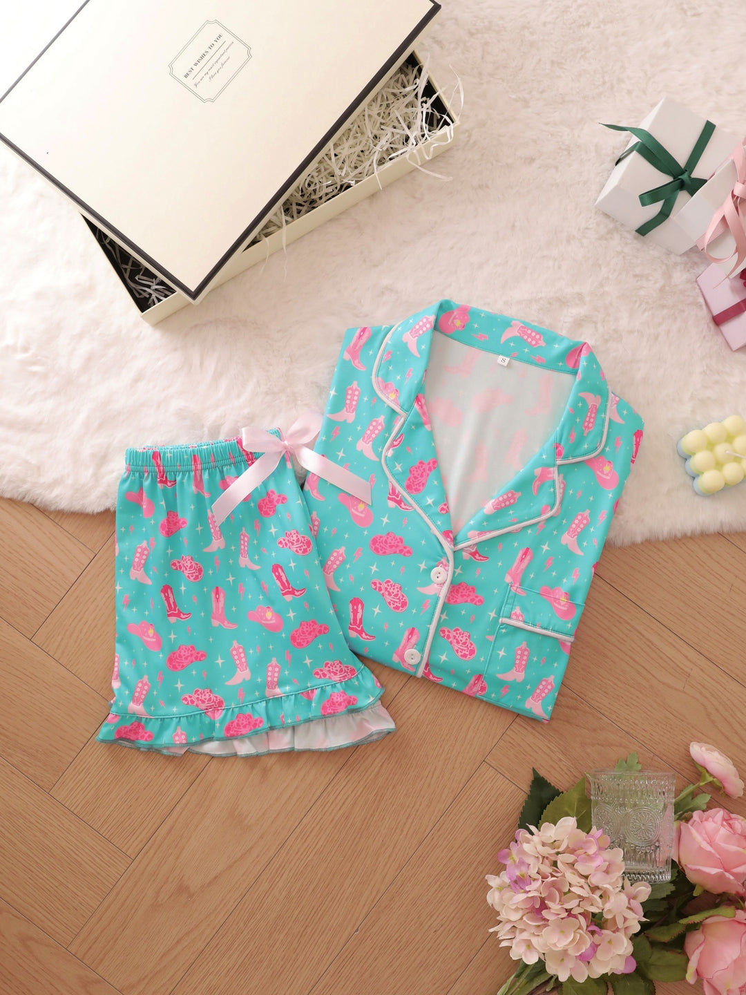 Cowgirl Hats & Boots Pajama Set