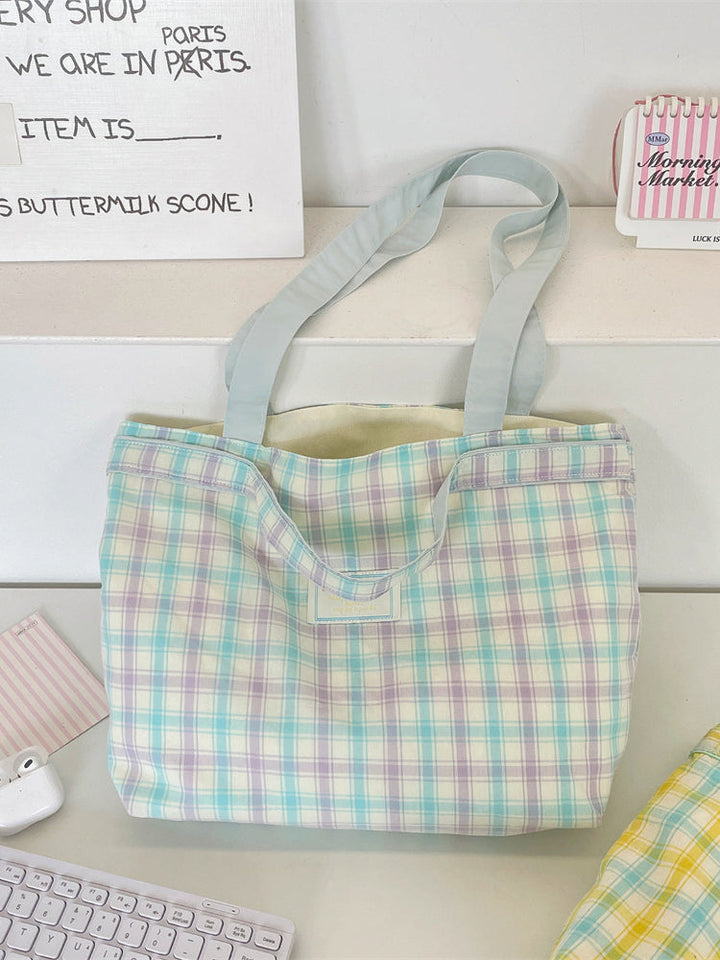 Pastel Plaid Everyday Tote Bag