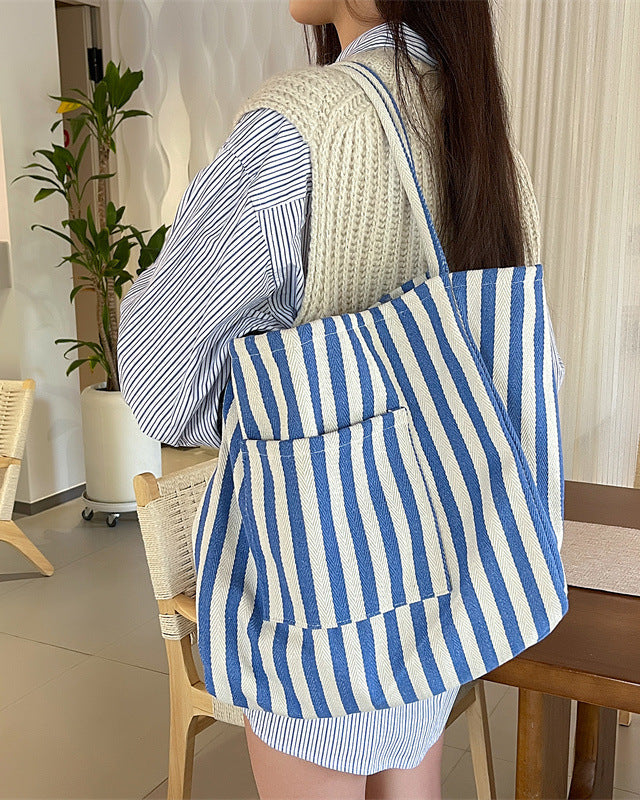 Slouchy Stripe Oversized Tote Bag