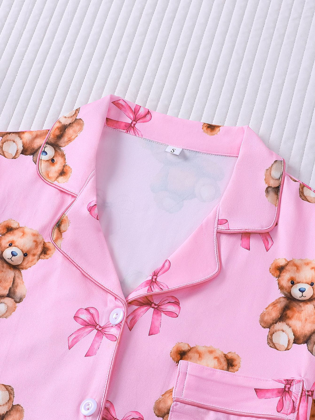 Teddy Bear & Pink Bow Pajama Set
