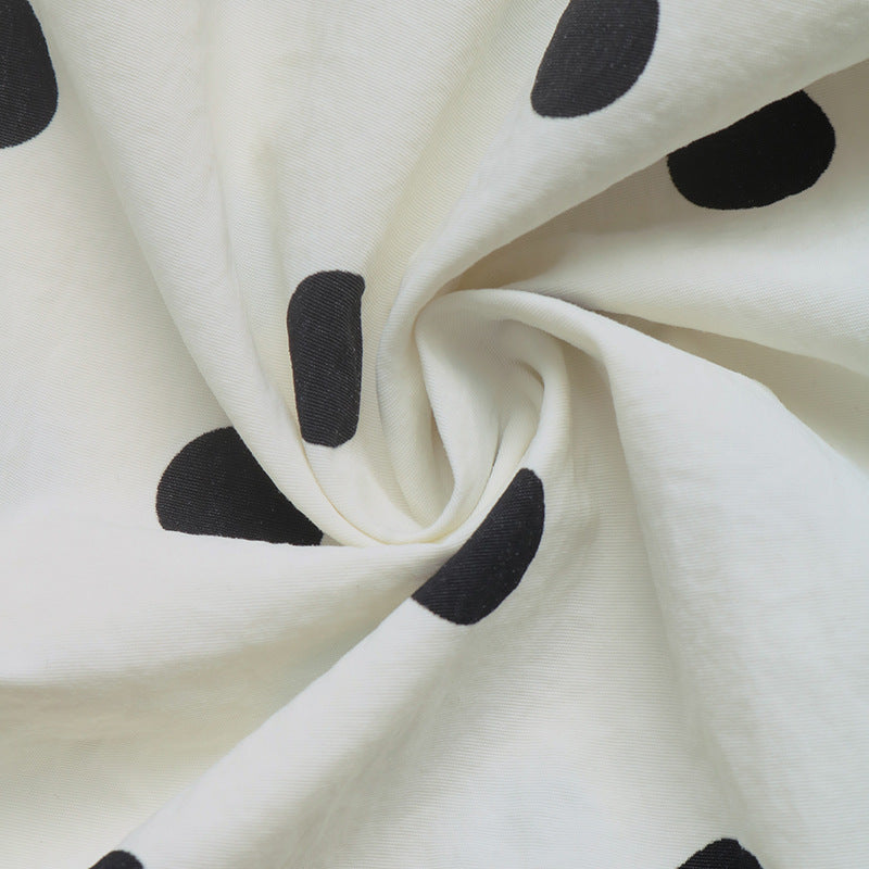 Polka Dot High Neck Drawstring Jacket