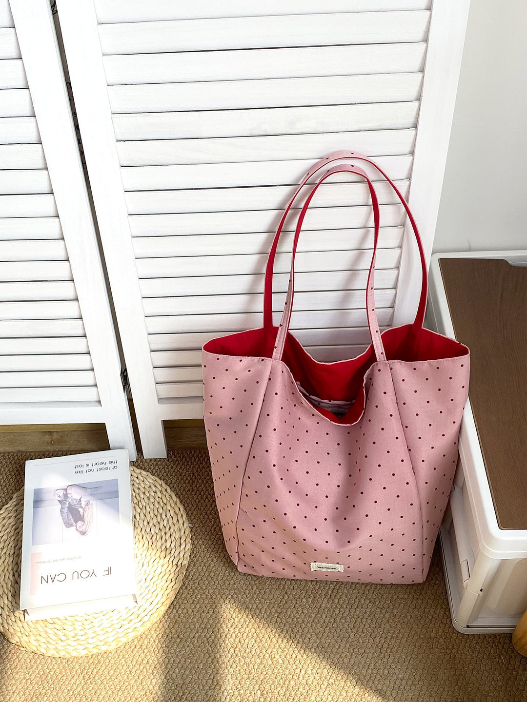 Reversible Polka Dot Everyday Tote Bag