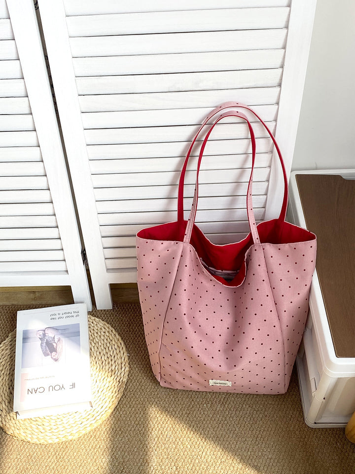 Reversible Polka Dot Everyday Tote Bag
