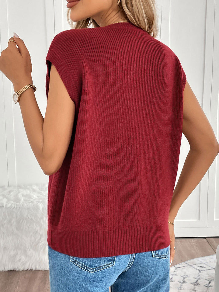 Button Down Sleeveless Sweater