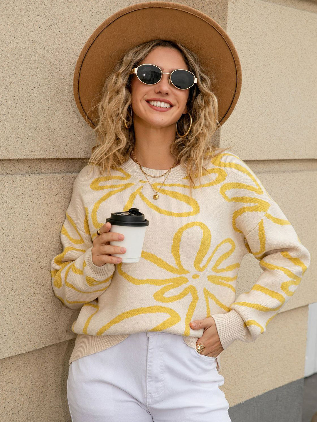 Abstract Flower Sweater