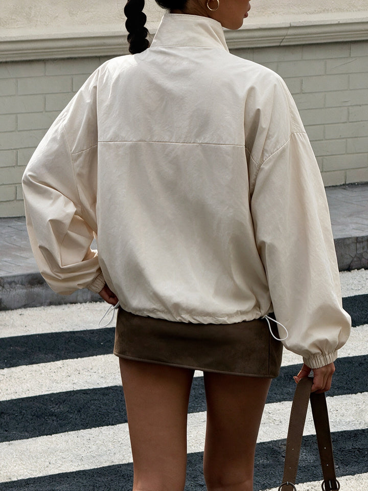Relaxed Fit Zip-Up Windbreaker Jacket