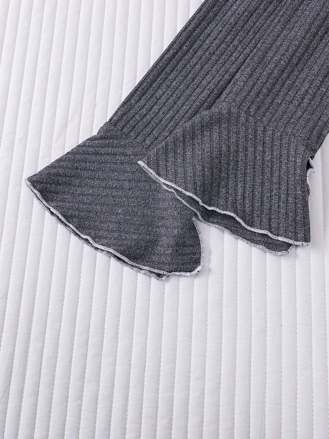 Ribbed Bow Detail Pajama Set