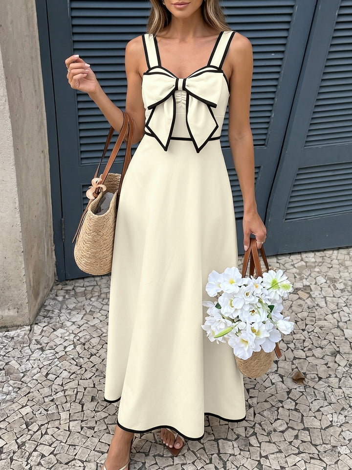 Monroe Contrast Trim Bow Midi Dress