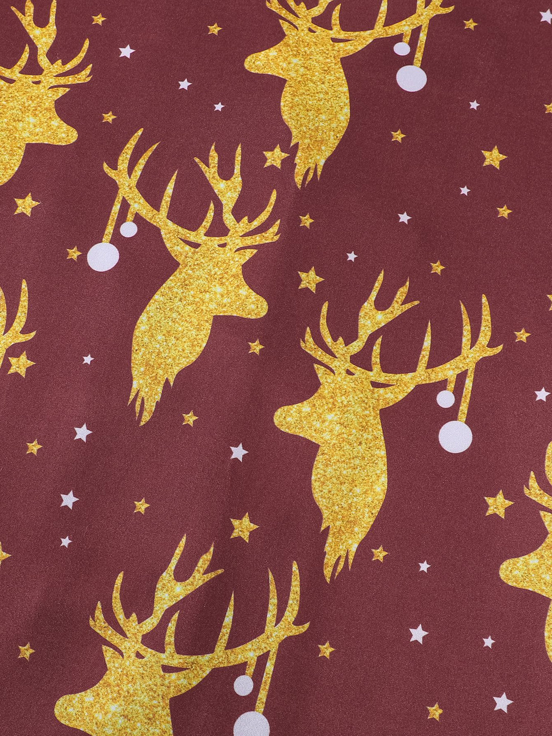 Golden Reindeer Long Sleeve Pajama Set