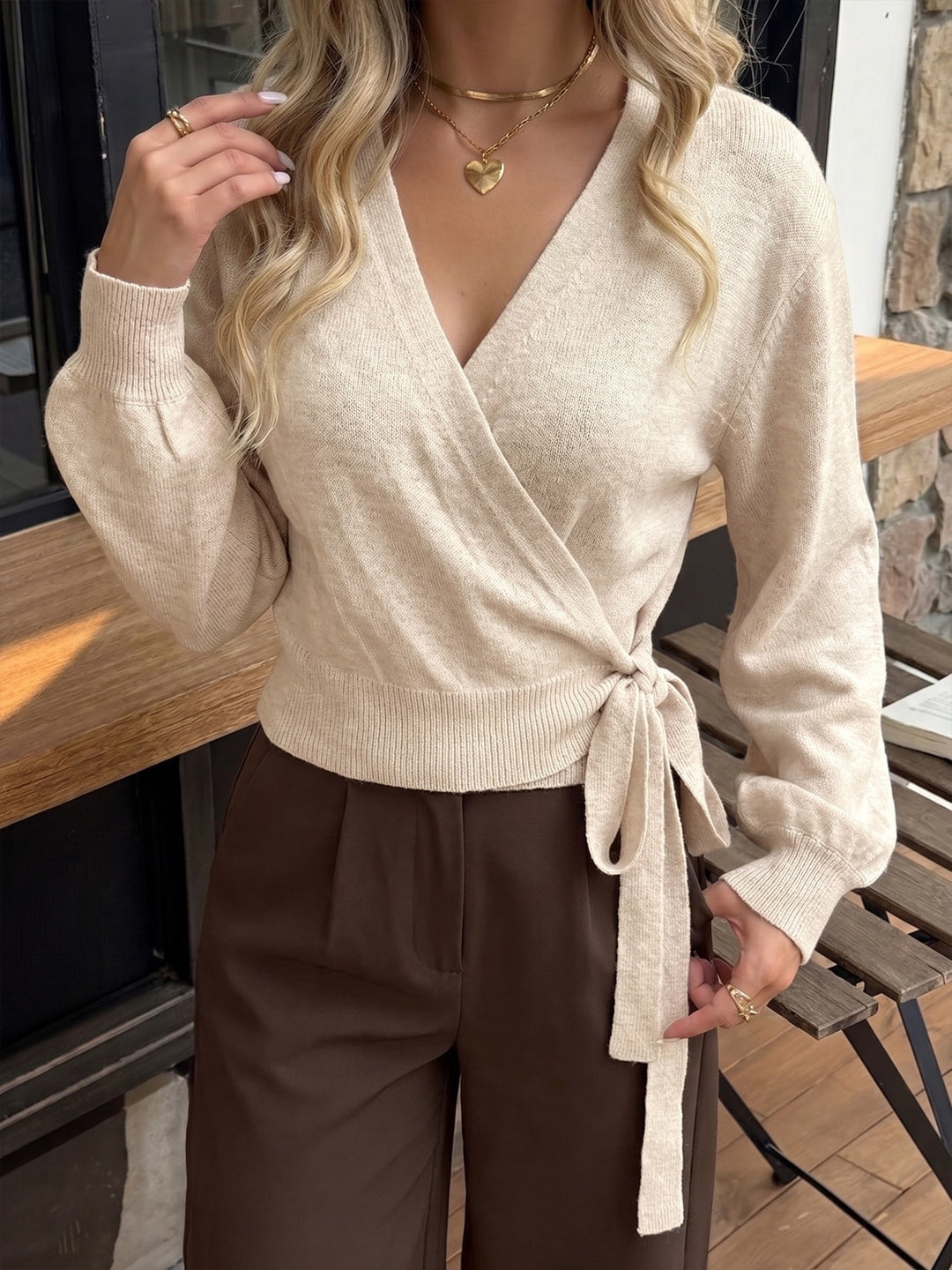 Soft Tie Wrap Sweater