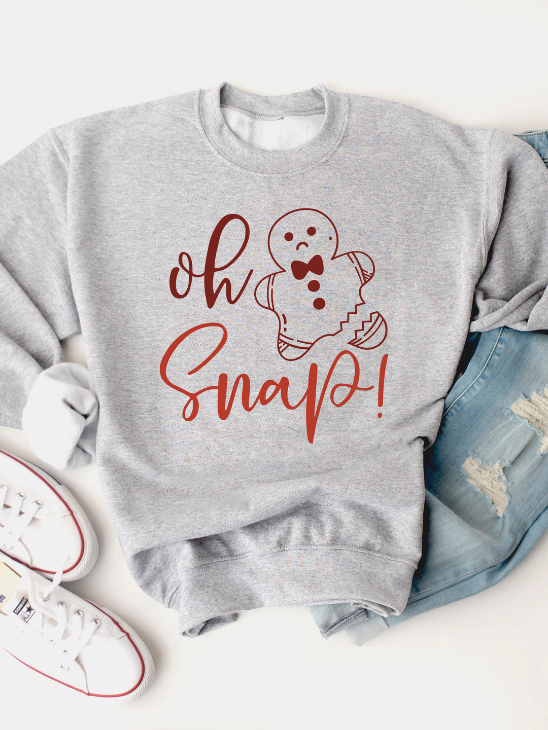 Oh Snap Gingerbread - Christmas Graphic Sweatshirt