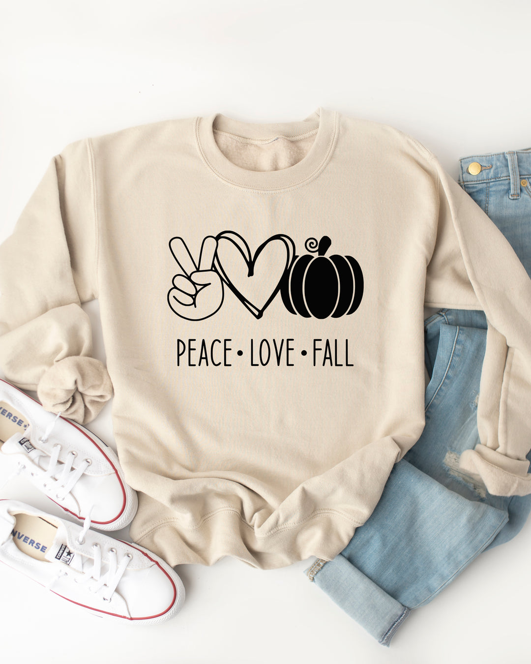 Peace Love Fall Graphic Sweatshirt