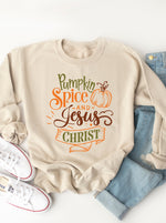 Pumpkin Spice & Jesus Christ Graphic Sweatshirt