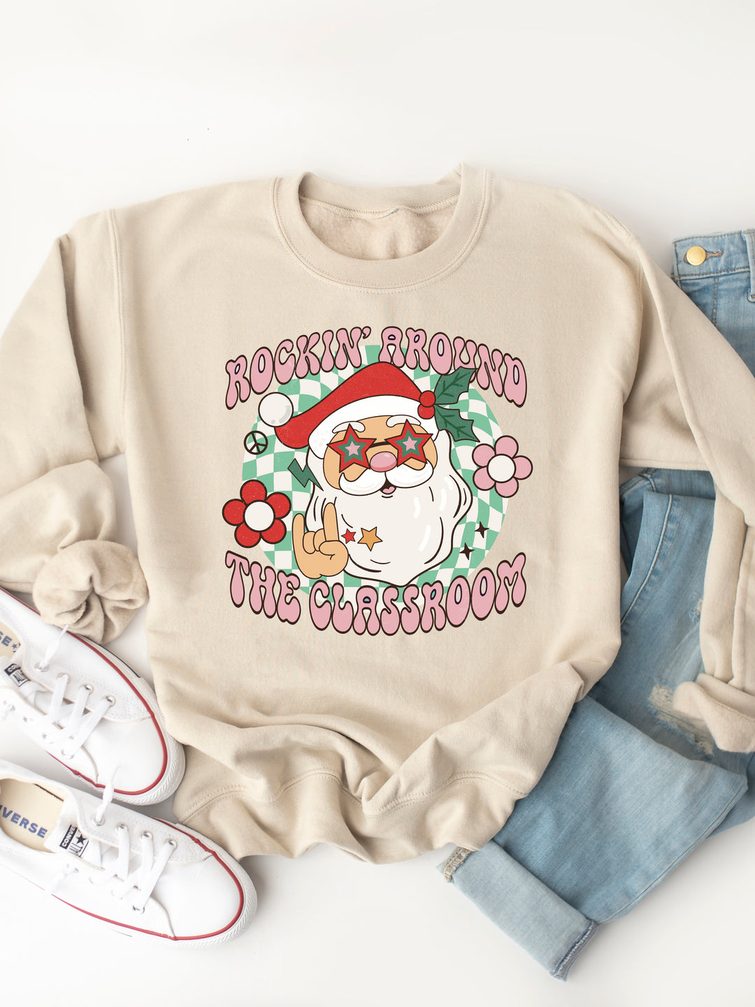 Rockin Around The Classroom - Christmas Graphic Sweatshirt
