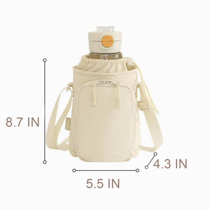 Compact Bottle Carrier Crossbody Bag with Pocket